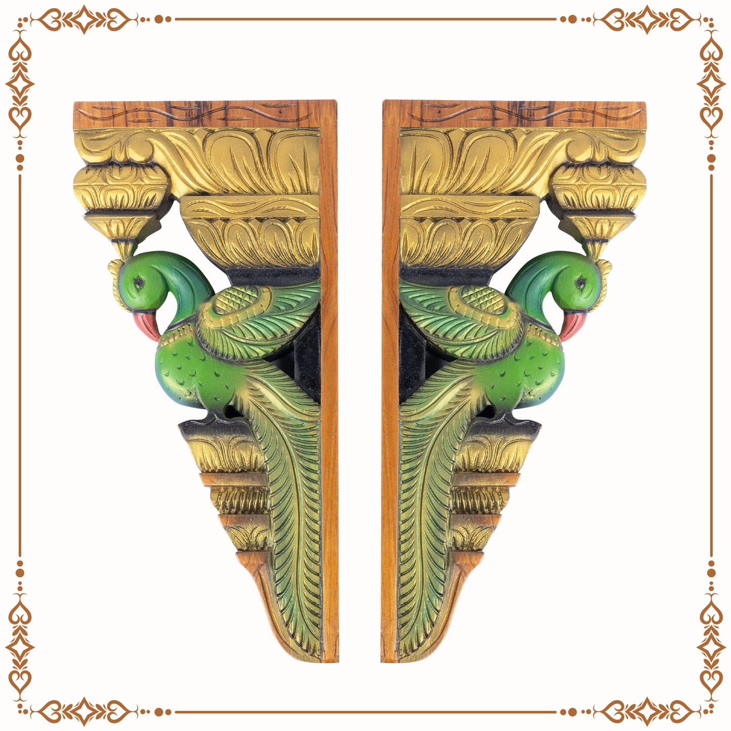 TeakWood Parrot Wall hanging Bracket