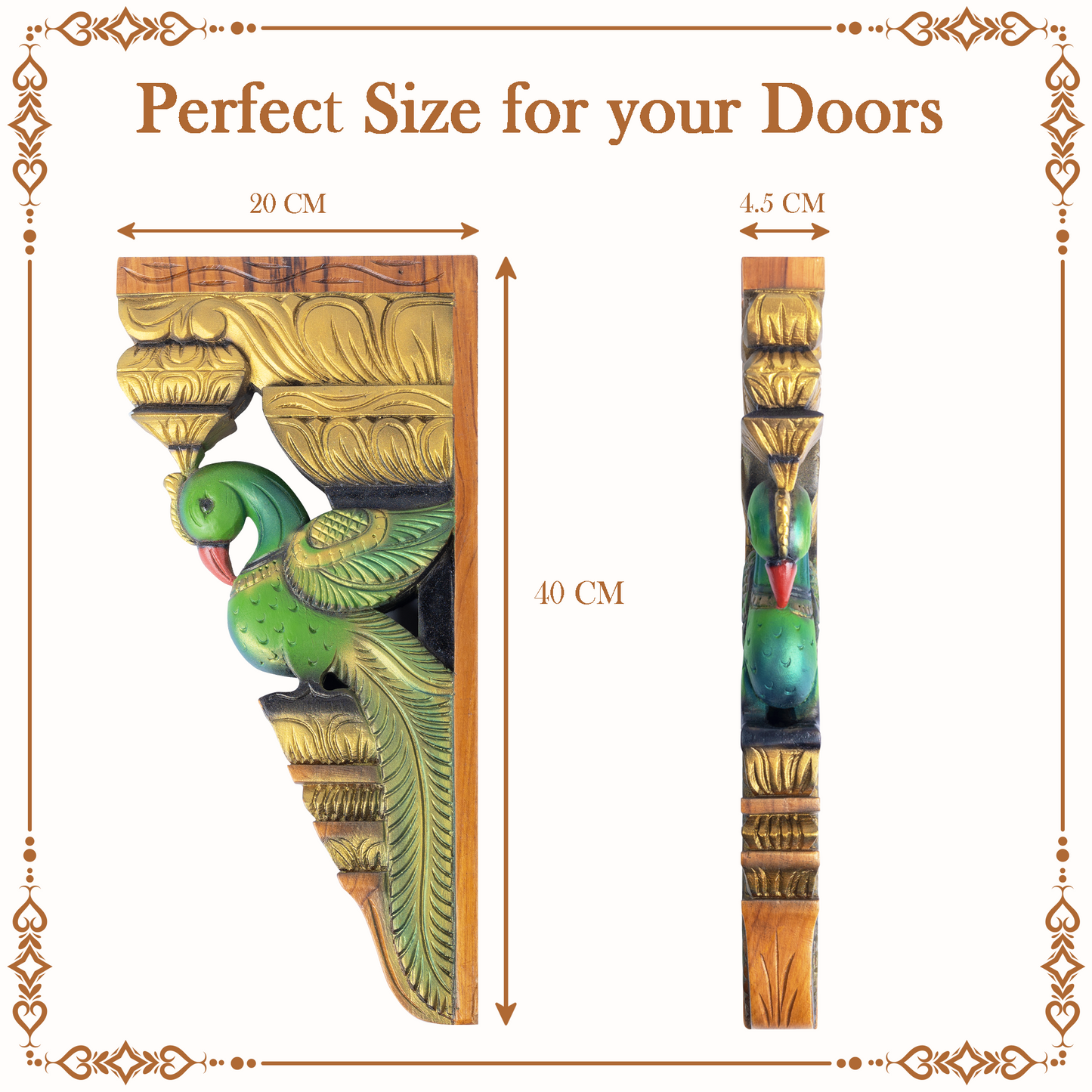 TeakWood Parrot Wall hanging Bracket