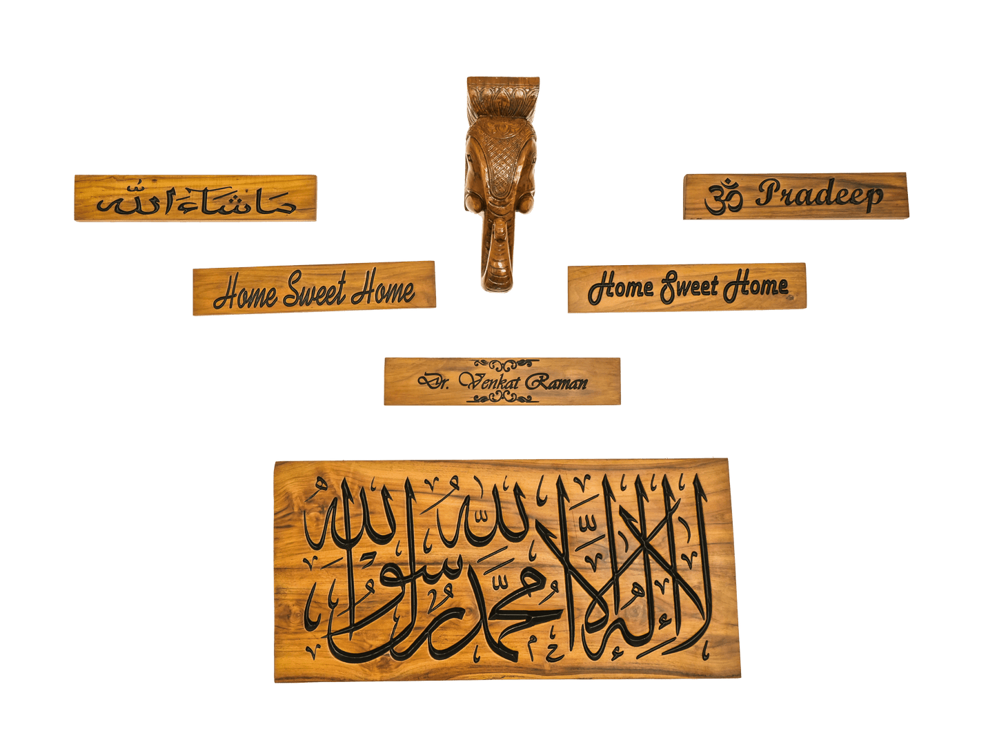 TeakWood Personalized Wooden Nameplate "Symbol"