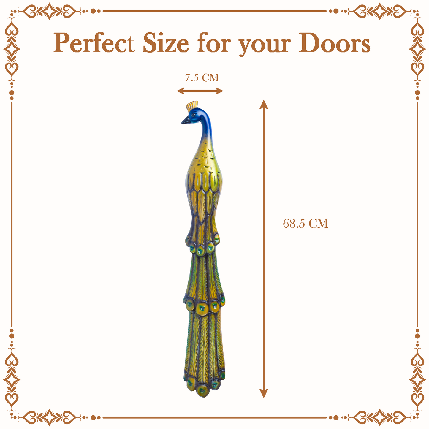Teakwood Royal Peacock Door Handle