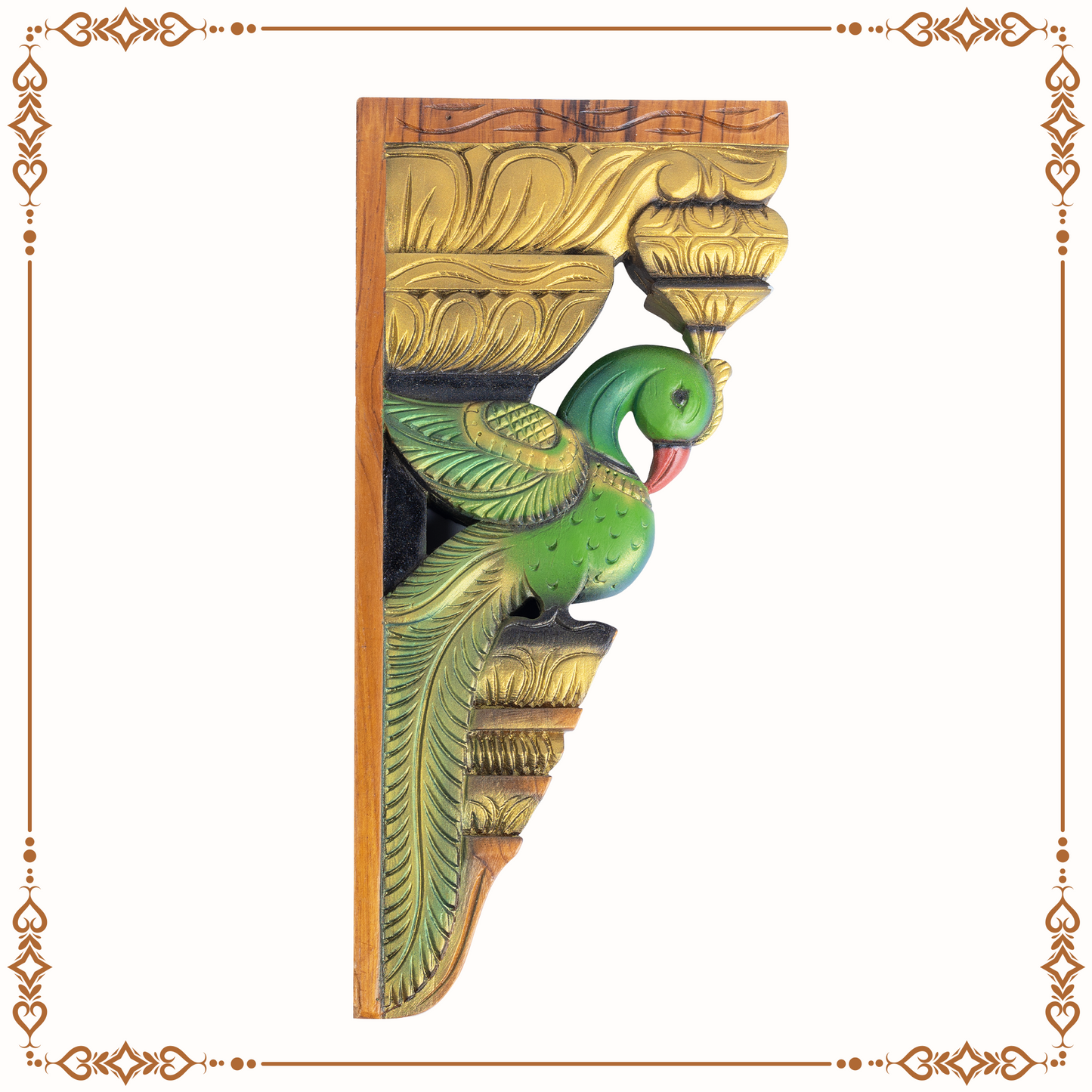 TeakWood Parrot Wall hanging Bracket
