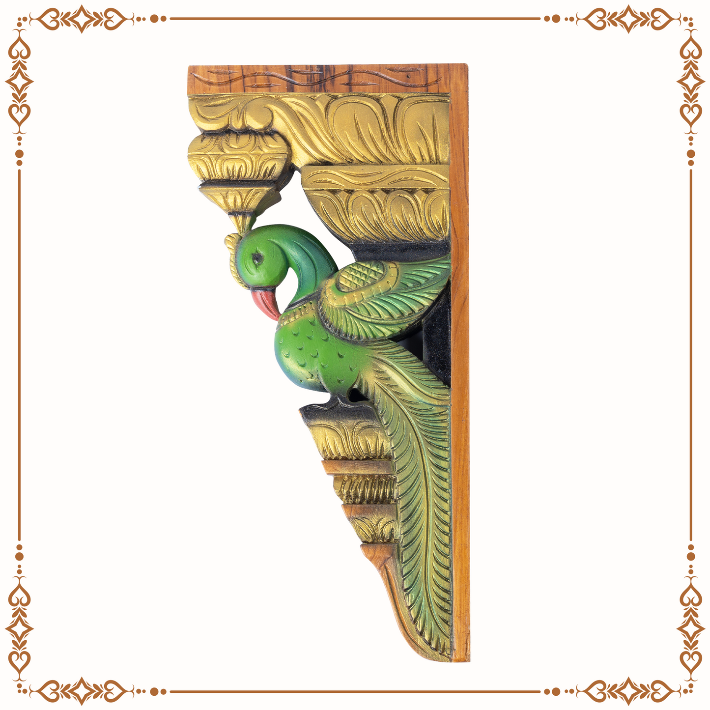 TeakWood Parrot Wall hanging Bracket