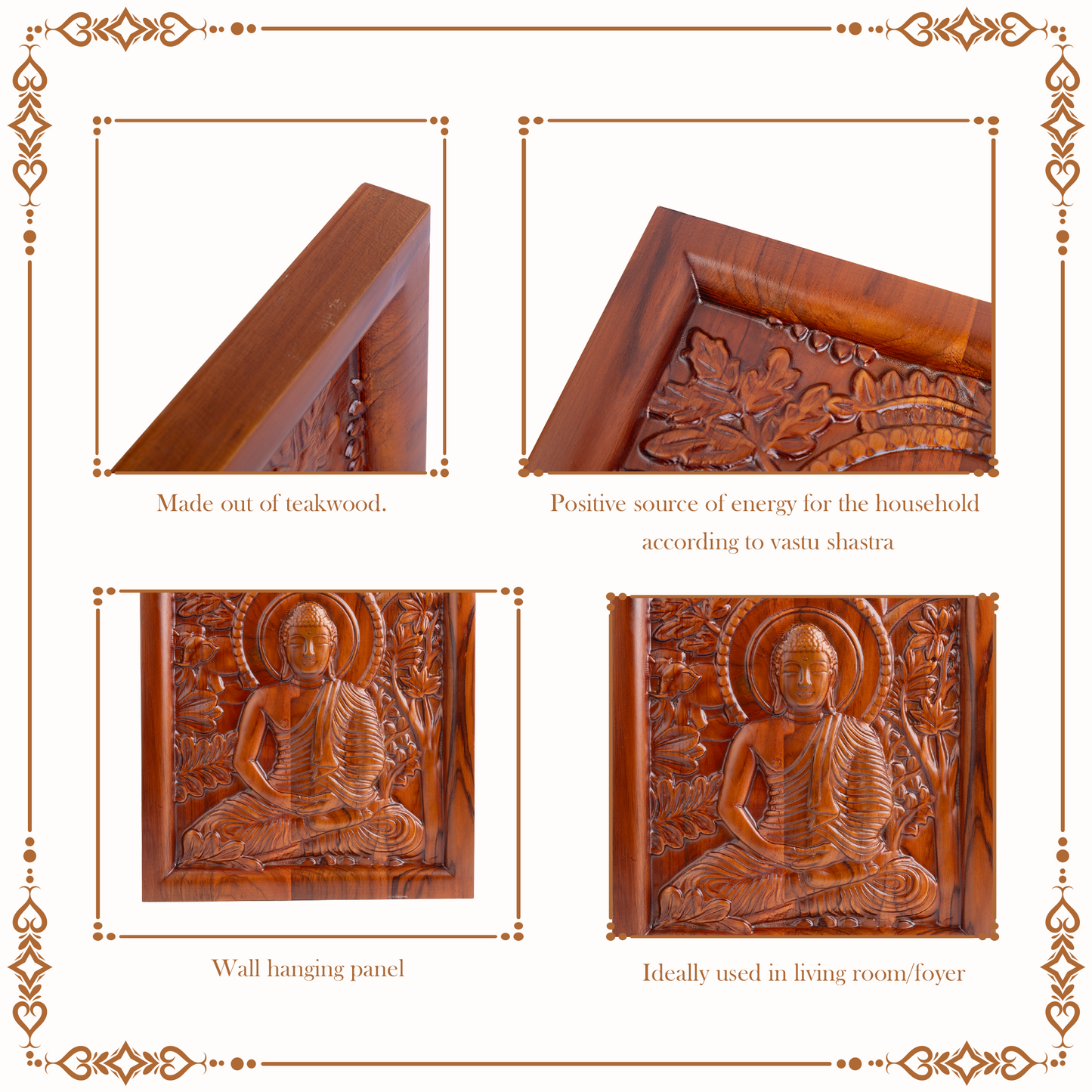 Teakwood Budha Wall Art