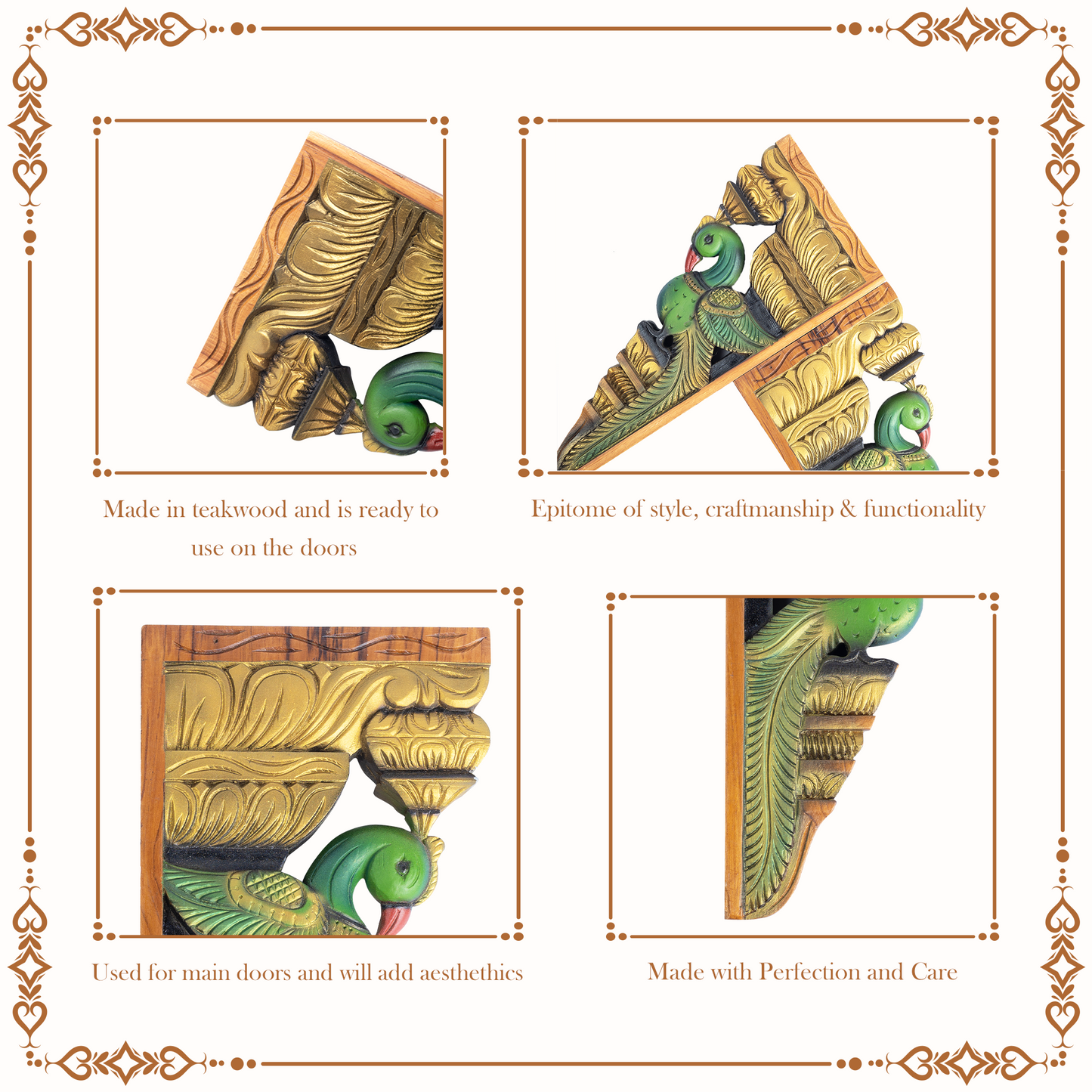 TeakWood Parrot Wall hanging Bracket