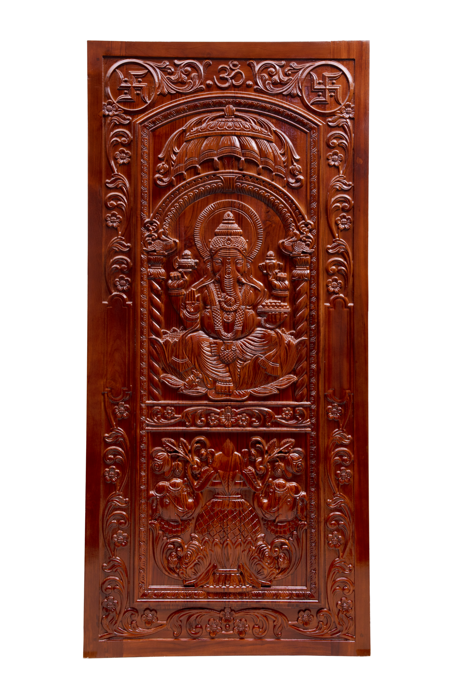 Ghana Teakwood | Carved and polished door | Twc GC 107