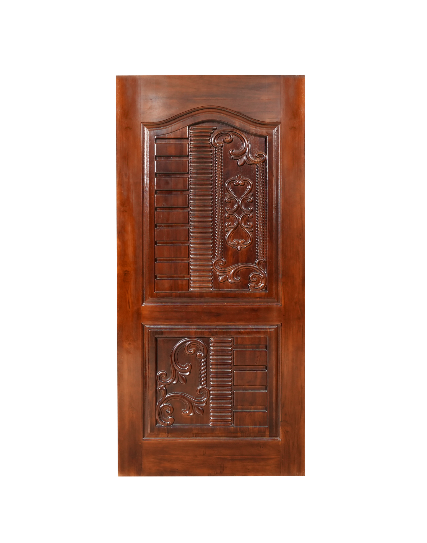 Ghana Teakwood | Carved & Polished Door | Twc S Flower TD 110