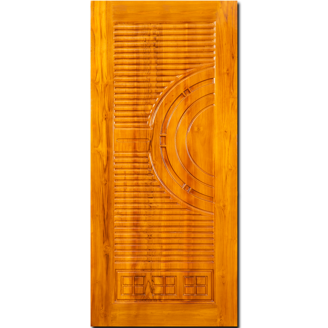 Ghana Teakwood | Carved & Polished Door | Twc Multi C CT 116