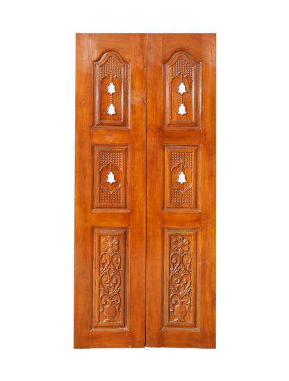 Ghana Teakwood |  Carved & Polished | Pooja Room Double Door