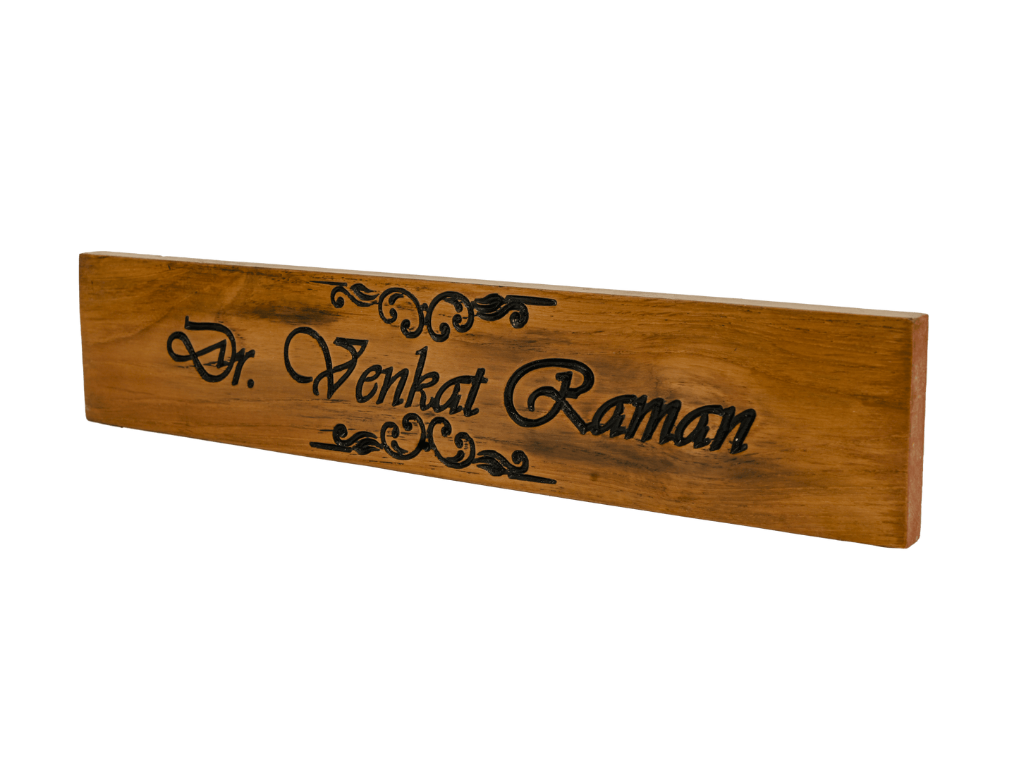 Teak Wood Name Plate