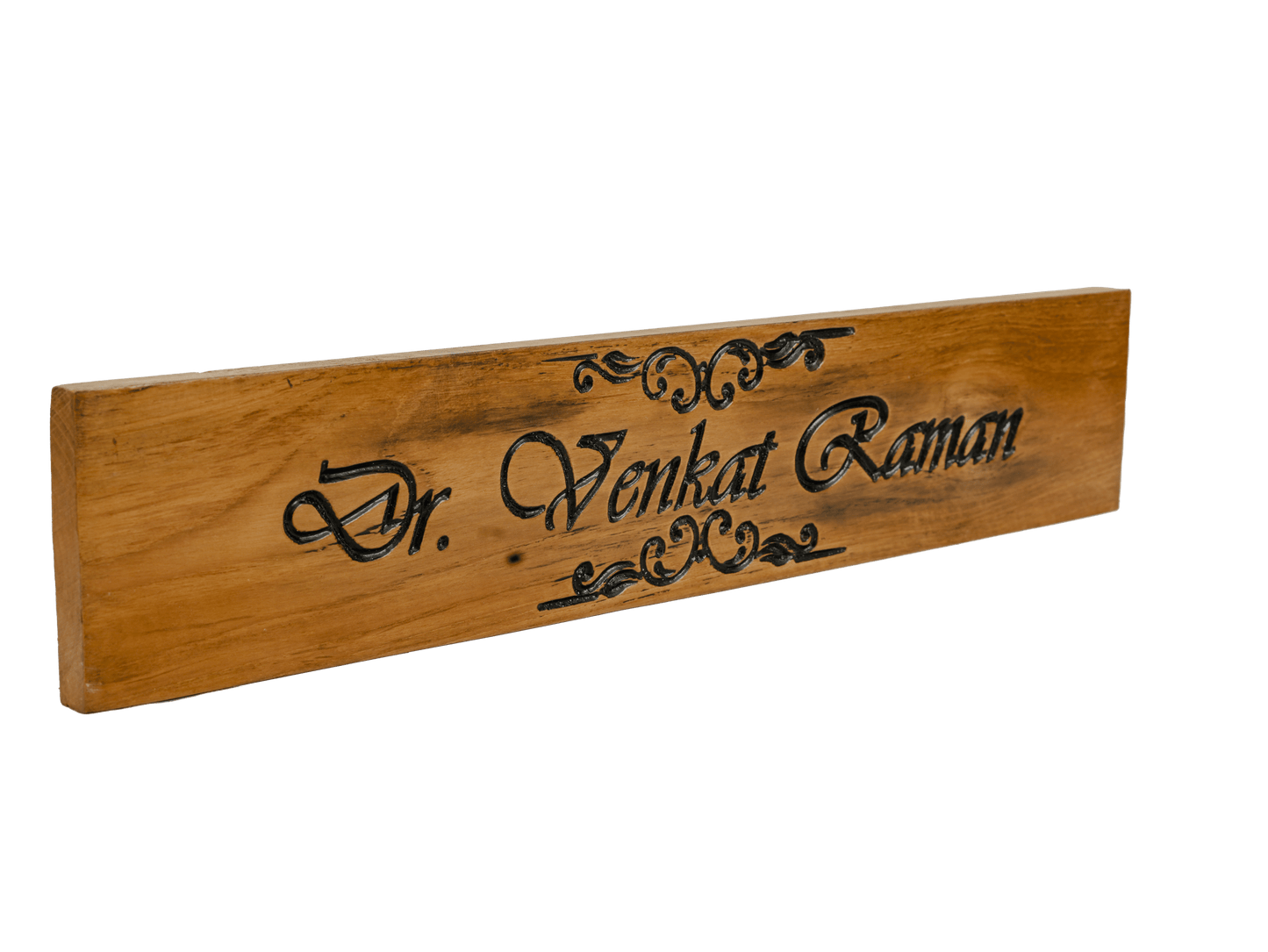 Teak Wood Name Plate