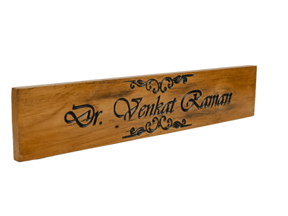 Teak Wood Name Plate