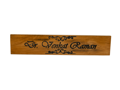 Teak Wood Name Plate