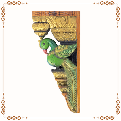 Teak Wood Parrot Wall Brackets