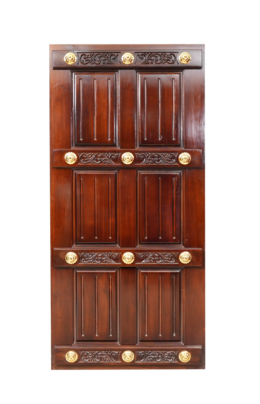 Ghana Teakwood | Carved & Polished Door | Karaikudi Chettinad | CN 01