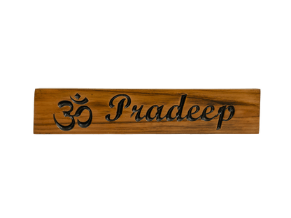 Teak Wood Name Plate