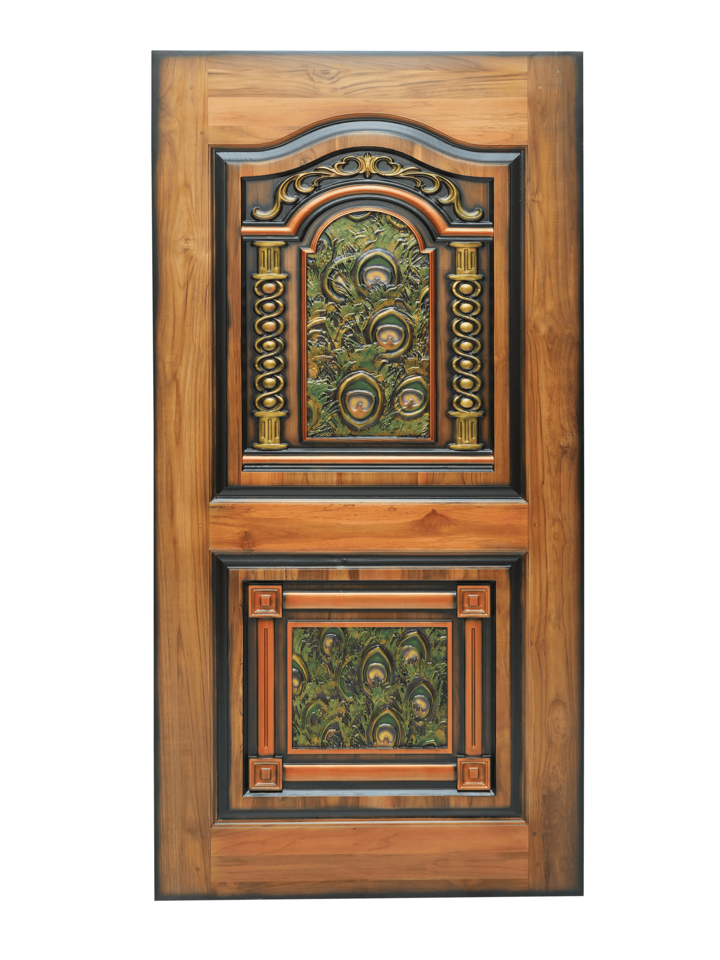 Ghana Teakwood |  Carved & Polished Door |