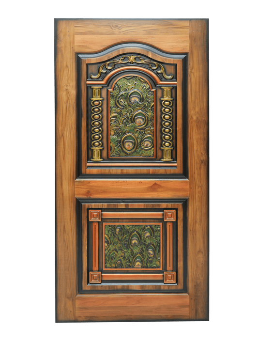 Ghana Teakwood |  Carved & Polished Door |