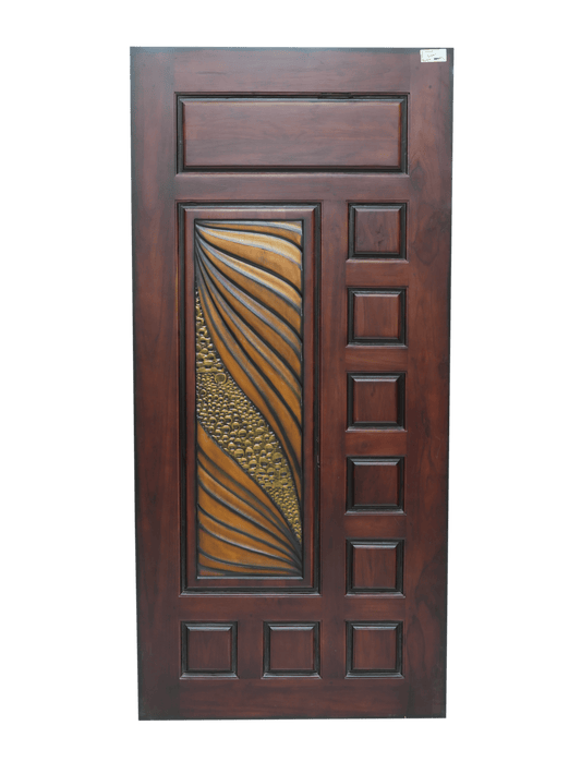 Ghana Teakwood |  Carved & Polished Door | Twc CT 80