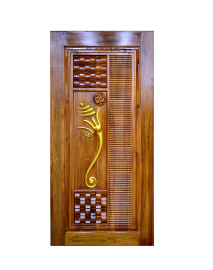 Ghana Teakwood |  Carved & Polished Door | Twc Devi GC 90