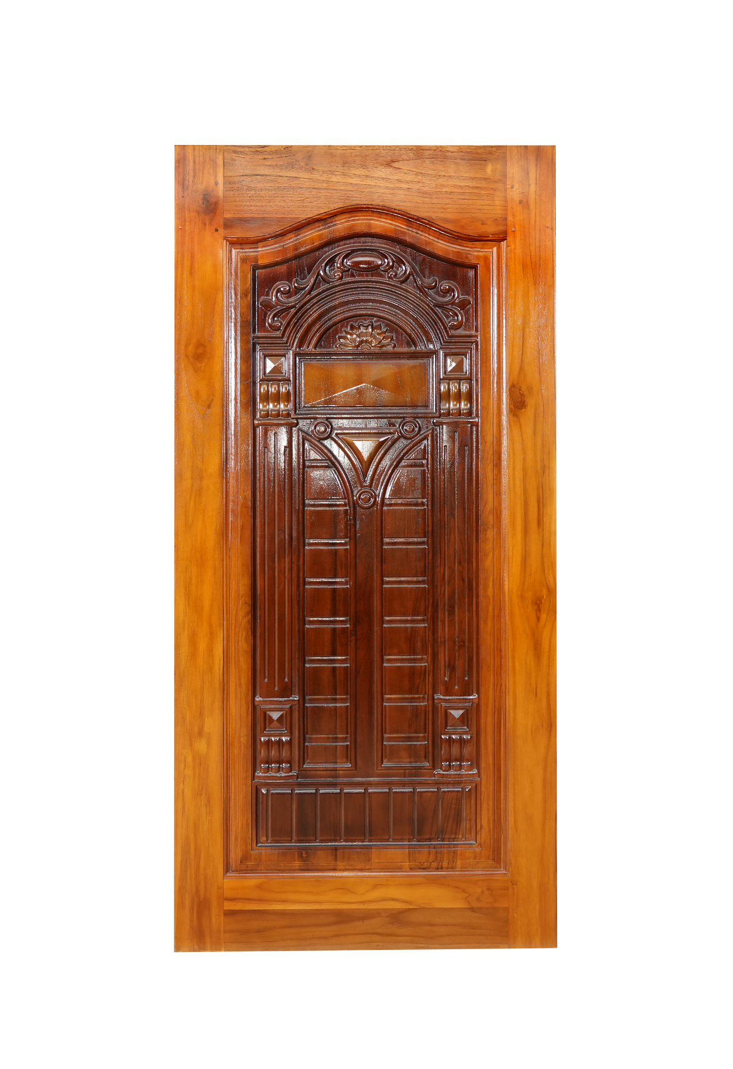 Ghana Teakwood |  Carved & Polished Door | Twc Entry TD 113