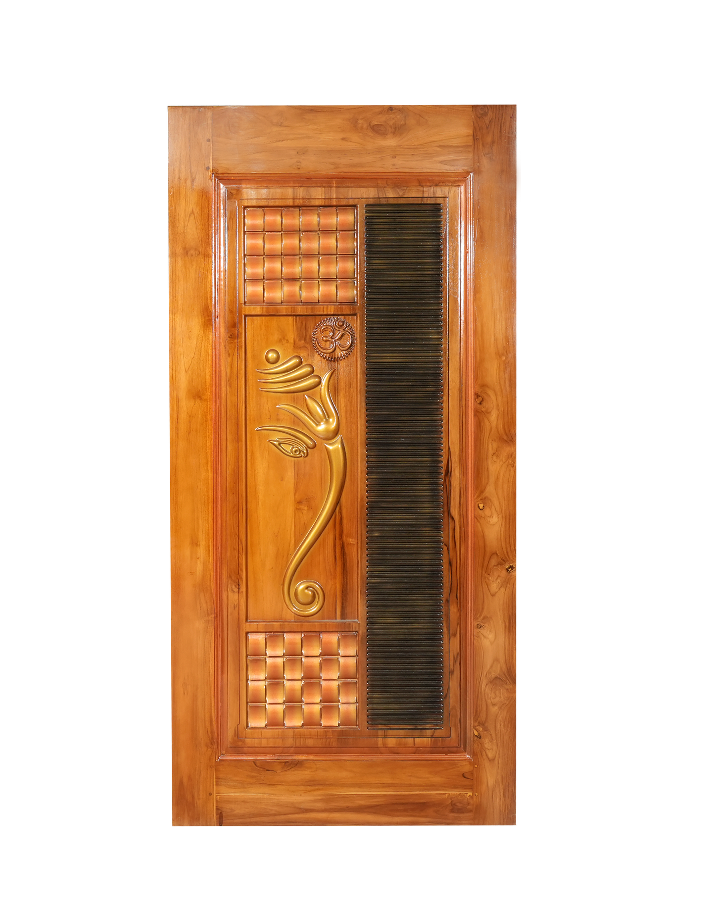 Ghana Teakwood |  Carved & Polished Door | Twc Devi GC 90