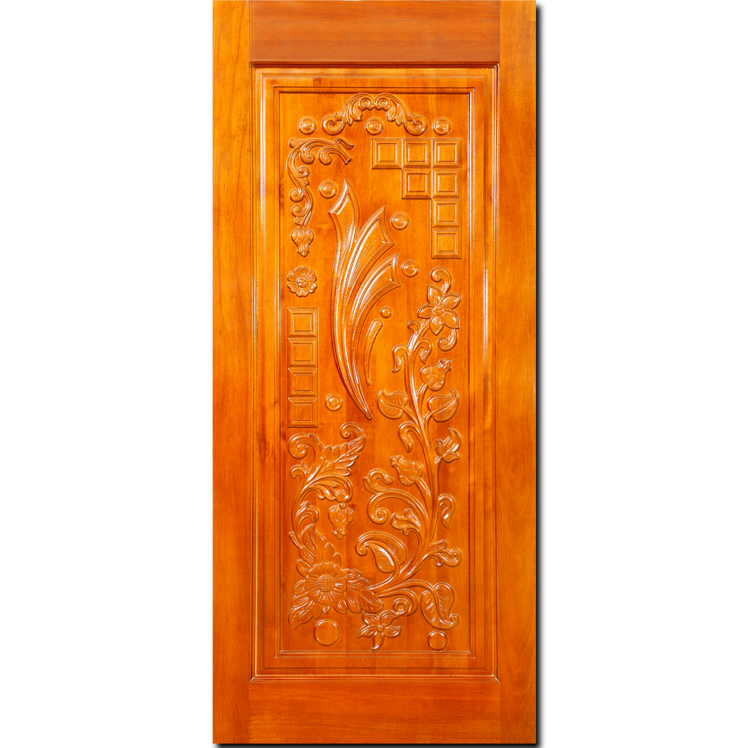 Malaysian Door |  Carved & Polished Single Paneled Main Door | TD 124