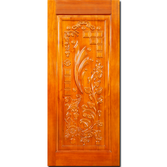 Malaysian Door |  Carved & Polished Single Paneled Main Door | TD 124