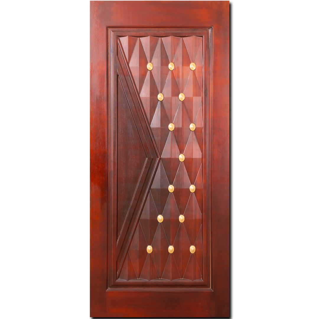 Malaysian Door |  Carved & Polished Single panel Main Door | CT 124