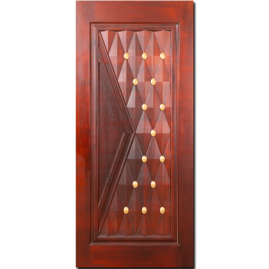 Malaysian Door |  Carved & Polished Single panel Main Door | CT 124