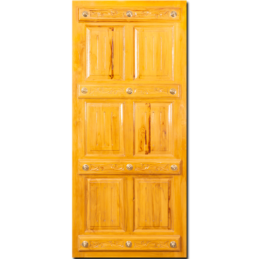 Ghana Teakwood | Carved & Polished Door | Karaikudi Chettinad