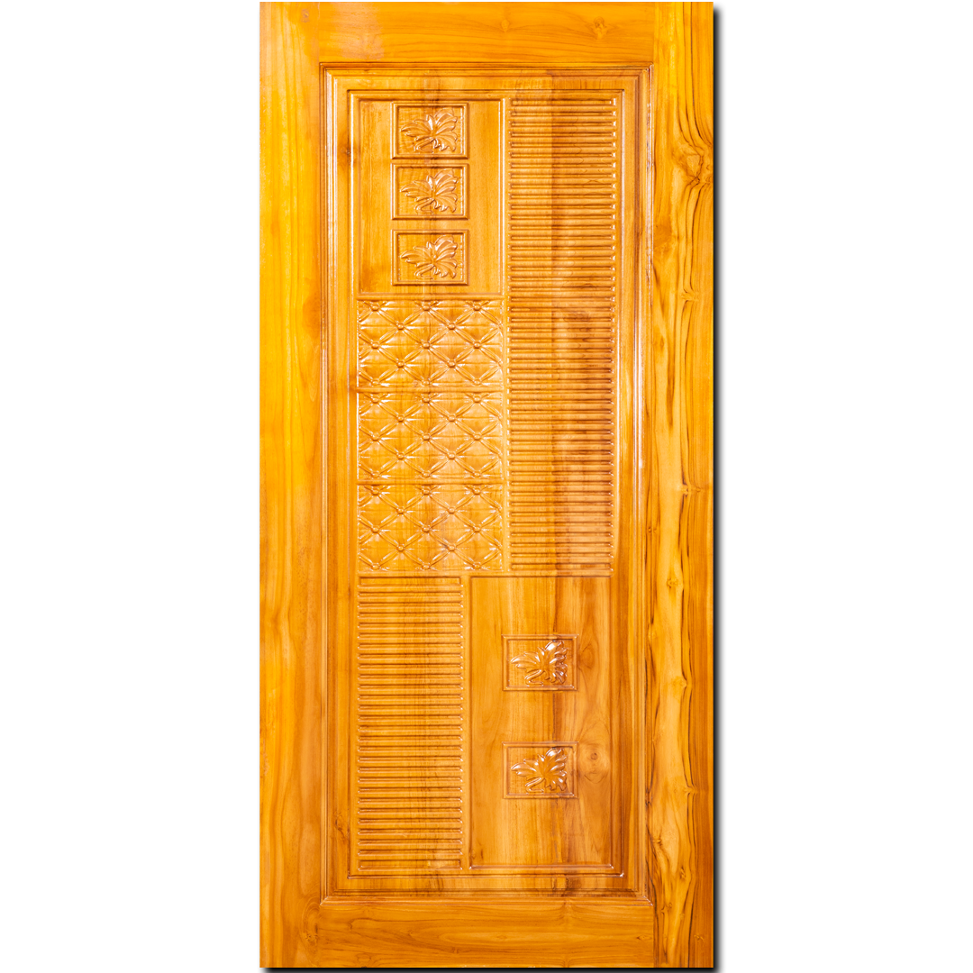 Ghana Teakwood | Carved and Polished Door | Twc TD 144