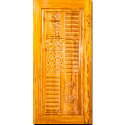 Ghana Teakwood | Carved and Polished Door | Twc TD 144