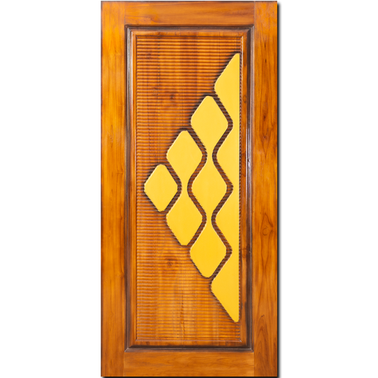 Ghana Teakwood |  Carved and Polished Door | Diamond CT-121